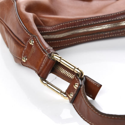 Gucci Calfskin Bamboo Horsebit Hobo Brown 8 of 19