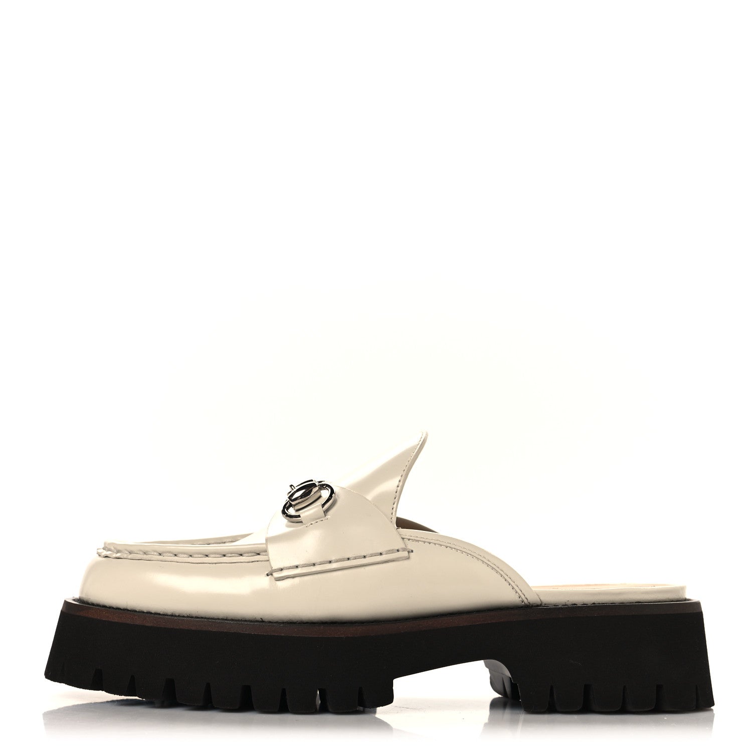 Gucci Cordovan Lux Horsebit Platform Mules 37 Mystic White 1 of 10