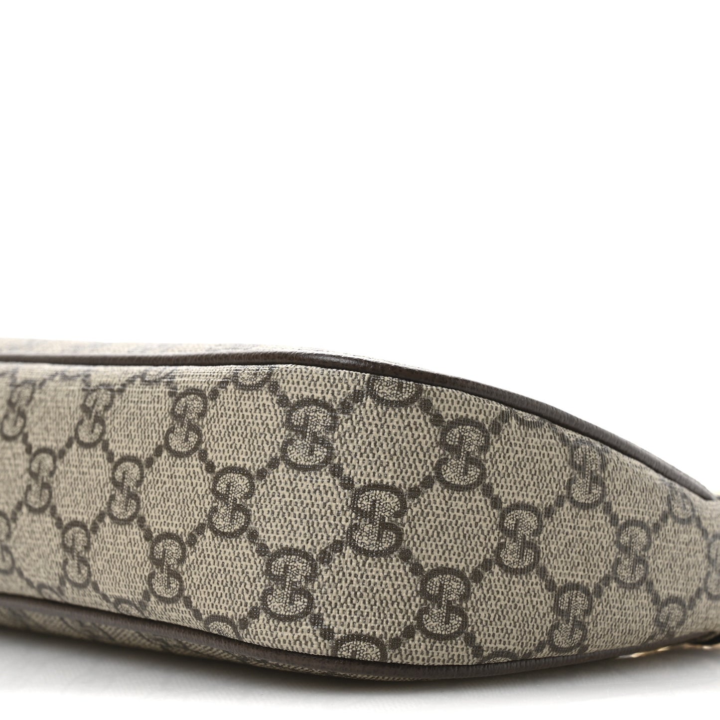 GG Supreme Monogram Textured Dollar Calfskin Web Small Ophidia GG Handbag Beige Ebony New Acero