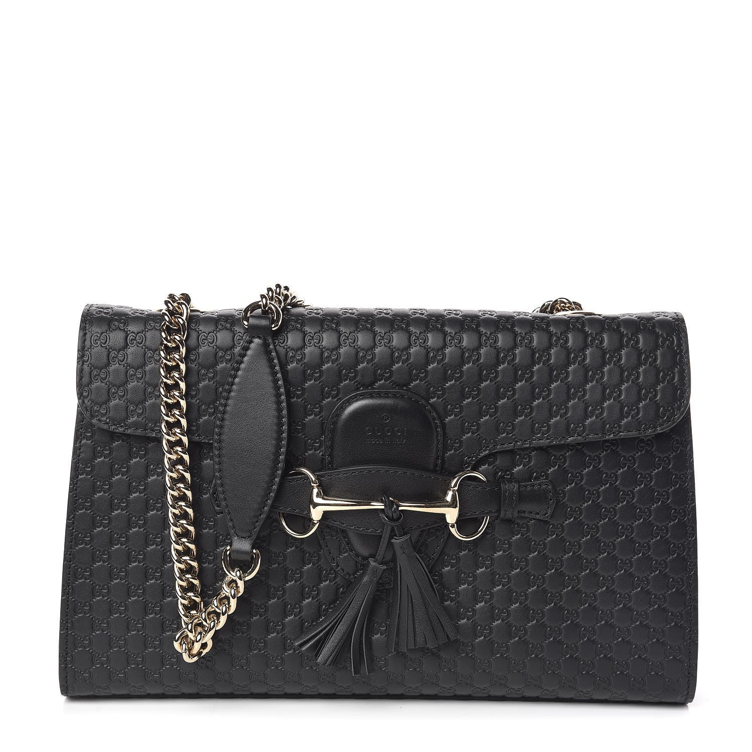 Gucci Microguccissima Medium Emily Chain Shoulder Bag Black 1 of 9