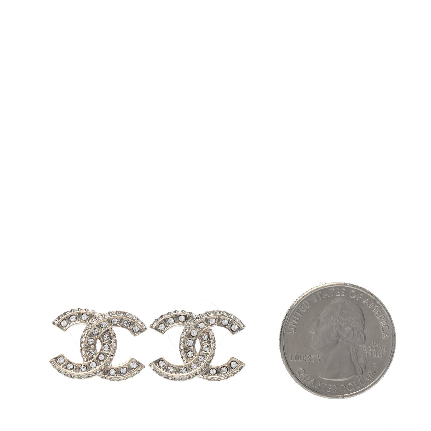 Crystal Timeless CC Earrings Light Gold