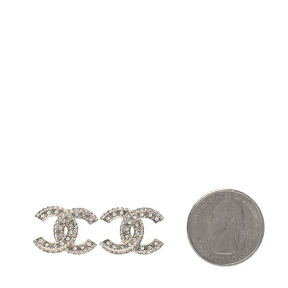 Chanel Crystal Timeless CC Earrings Light Gold 2 of 4