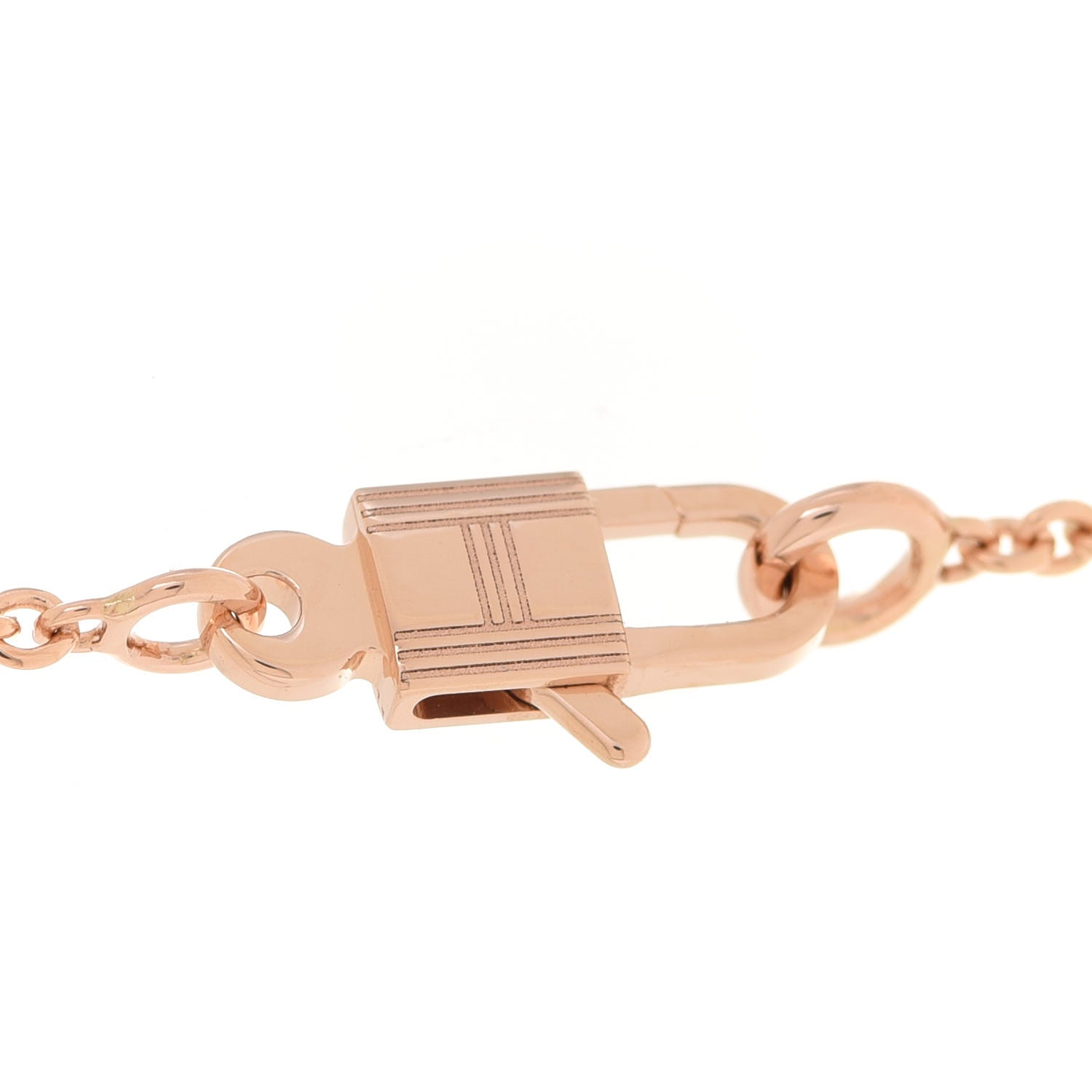 Hermes 18K Rose Gold Diamond Birkin Amulettes Pendant Necklace 6 of 6