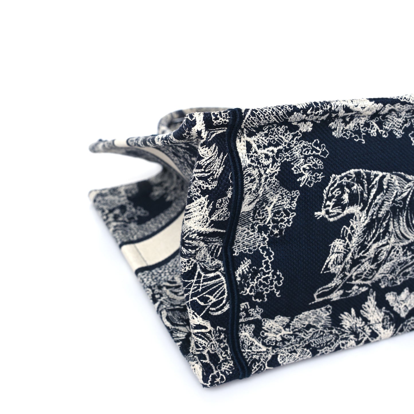 Canvas Embroidered Medium Dioriviera Toile De Jouy Reverse Book Tote Blue