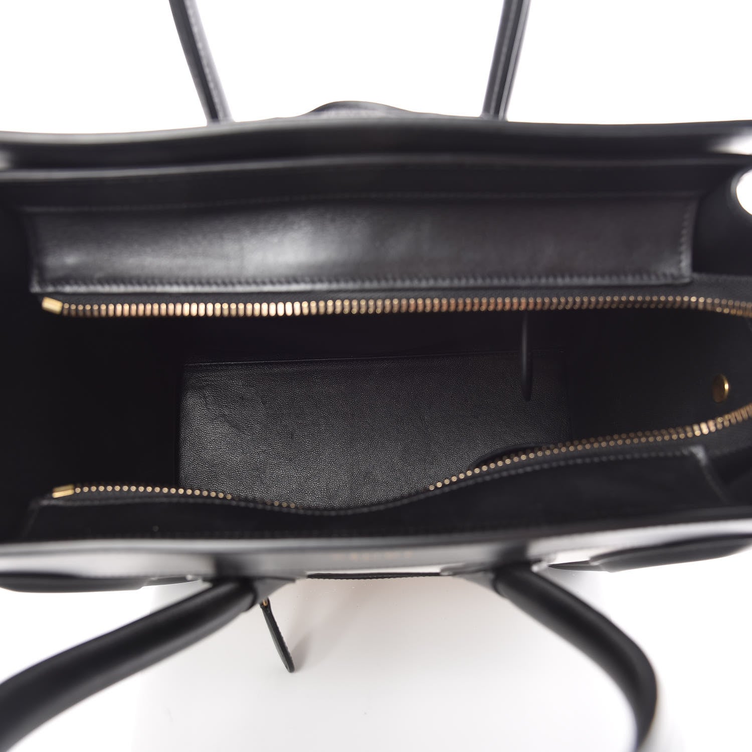 Celine Shrunken Lambskin Micro Bi-Color Luggage Black White 7 of 9