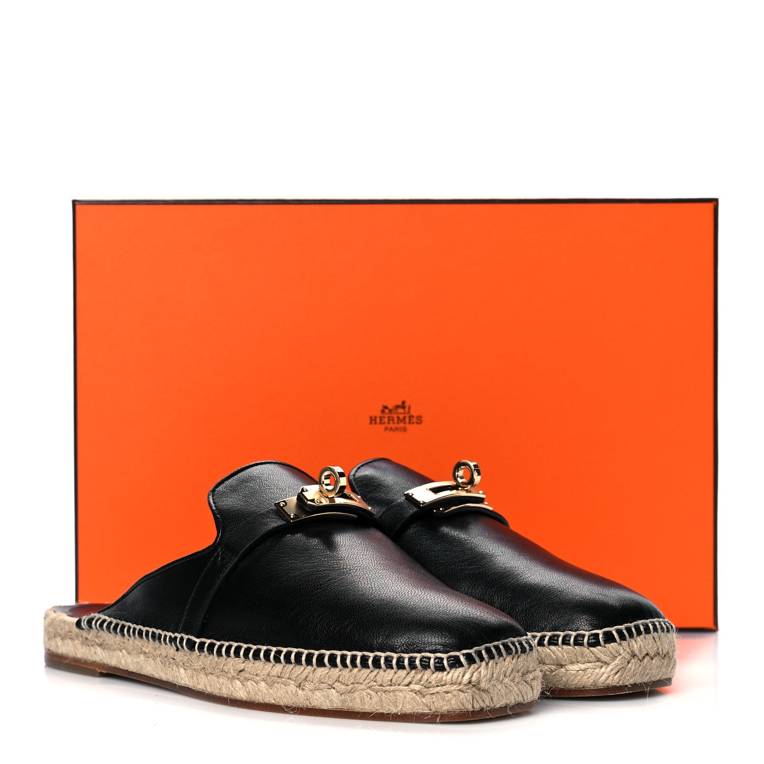 Hermes Goatskin Feria Espadrille 38 Black 9 of 9