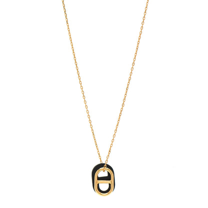 Hermes Swift O'Maillon Pendant Necklace Black 1 of 5