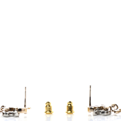 Chanel Crystal Pearl Double CC Drop Earrings Gold Silver 3 of 4