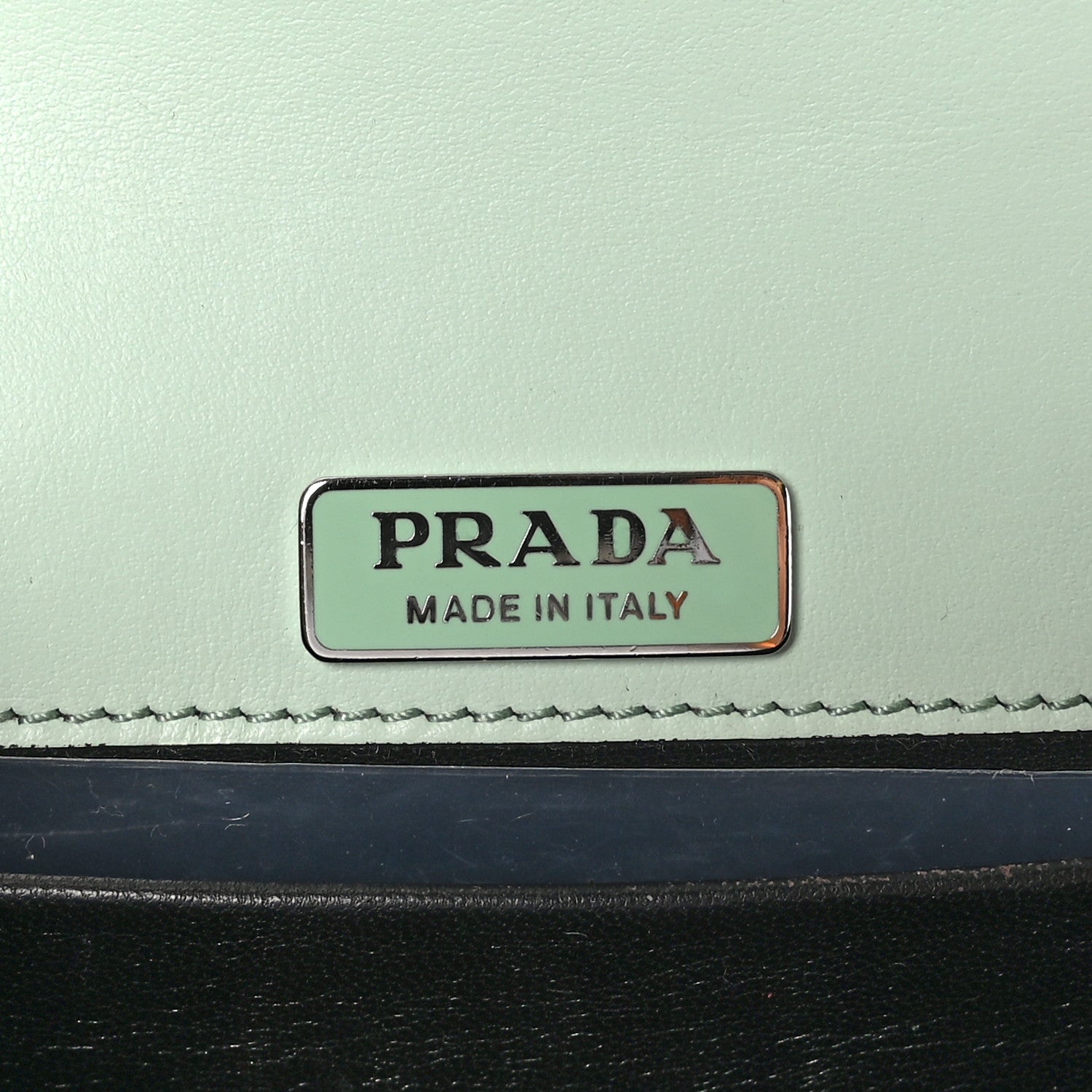 Prada Spazzolato Soft Calf Cahier Chain Wristlet Acqua 6 of 9