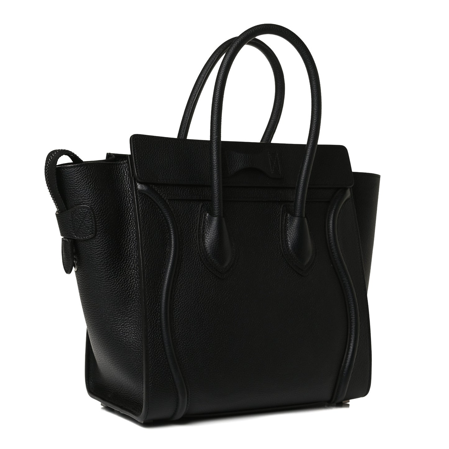 Drummed Calfskin Micro Luggage Black