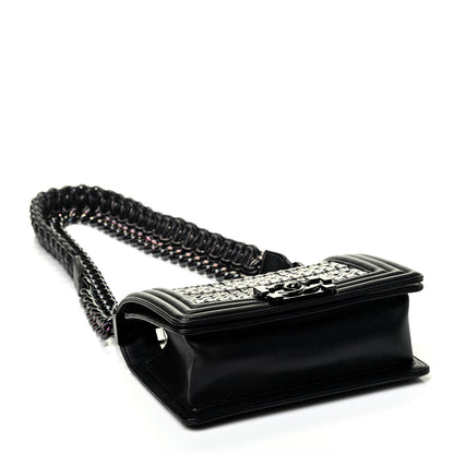 Chanel Lambskin PVC Thread Woven Small Boy Flap Black 4 of 9
