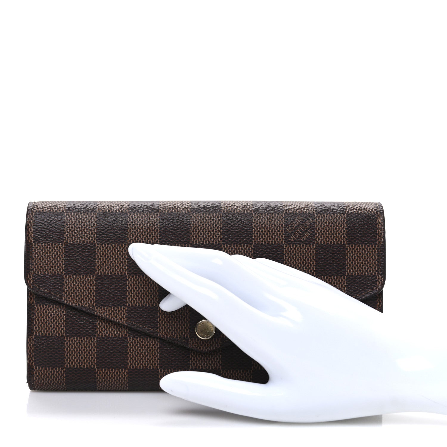 Louis Vuitton Damier Ebene Sarah Wallet NM Rose Ballerine 2 of 6
