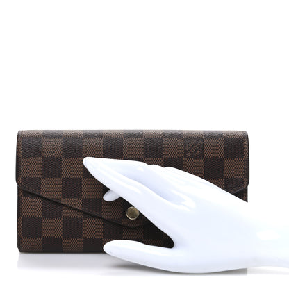 Louis Vuitton Damier Ebene Sarah Wallet NM Rose Ballerine 2 of 6