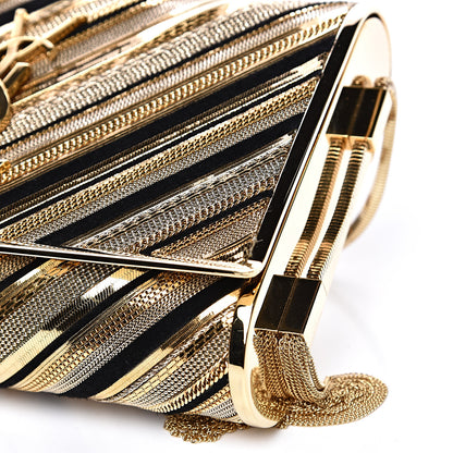 Saint Laurent Suede Chain Inlay Tassel Monogram Kate Crossbody Bag Gold 7 of 8