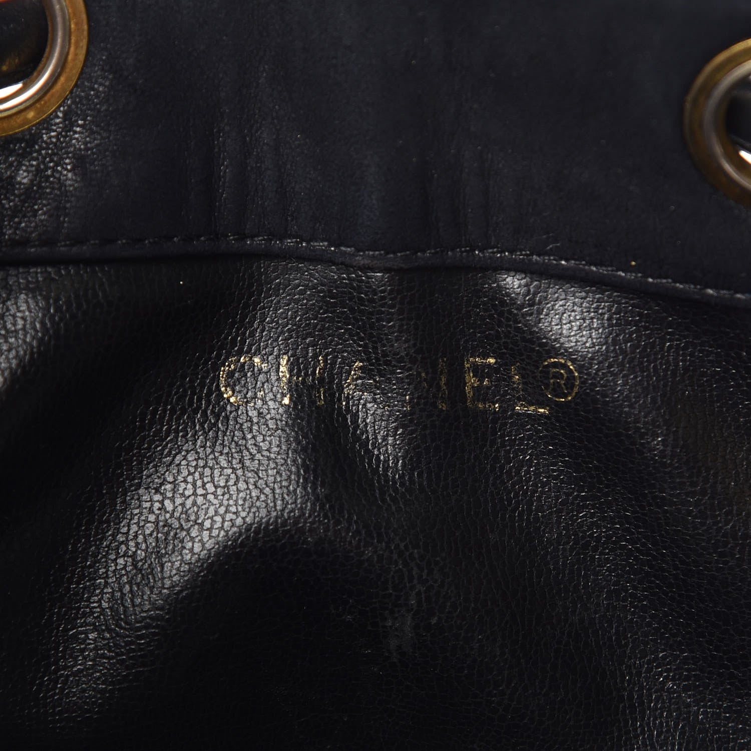 Chanel Lambskin Quilted Drawstring Bag Black 14 of 39