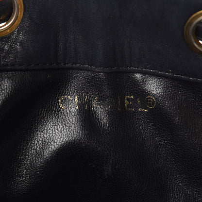 Chanel Lambskin Quilted Drawstring Bag Black 14 of 39