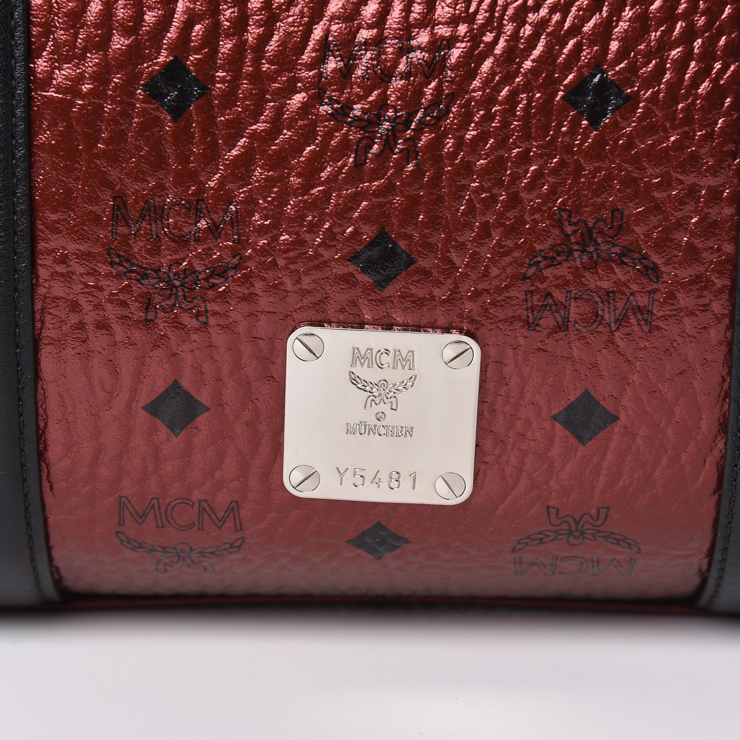 Metallic Visetos Medium Traveler Weekender Bag Scooter Red