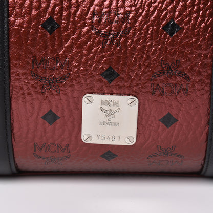 MCM Metallic Visetos Medium Traveler Weekender Bag Scooter Red 10 of 11
