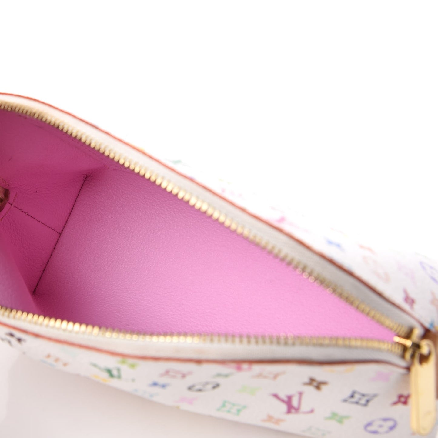 Monogram Multicolor Cosmetic Pouch White Litchi