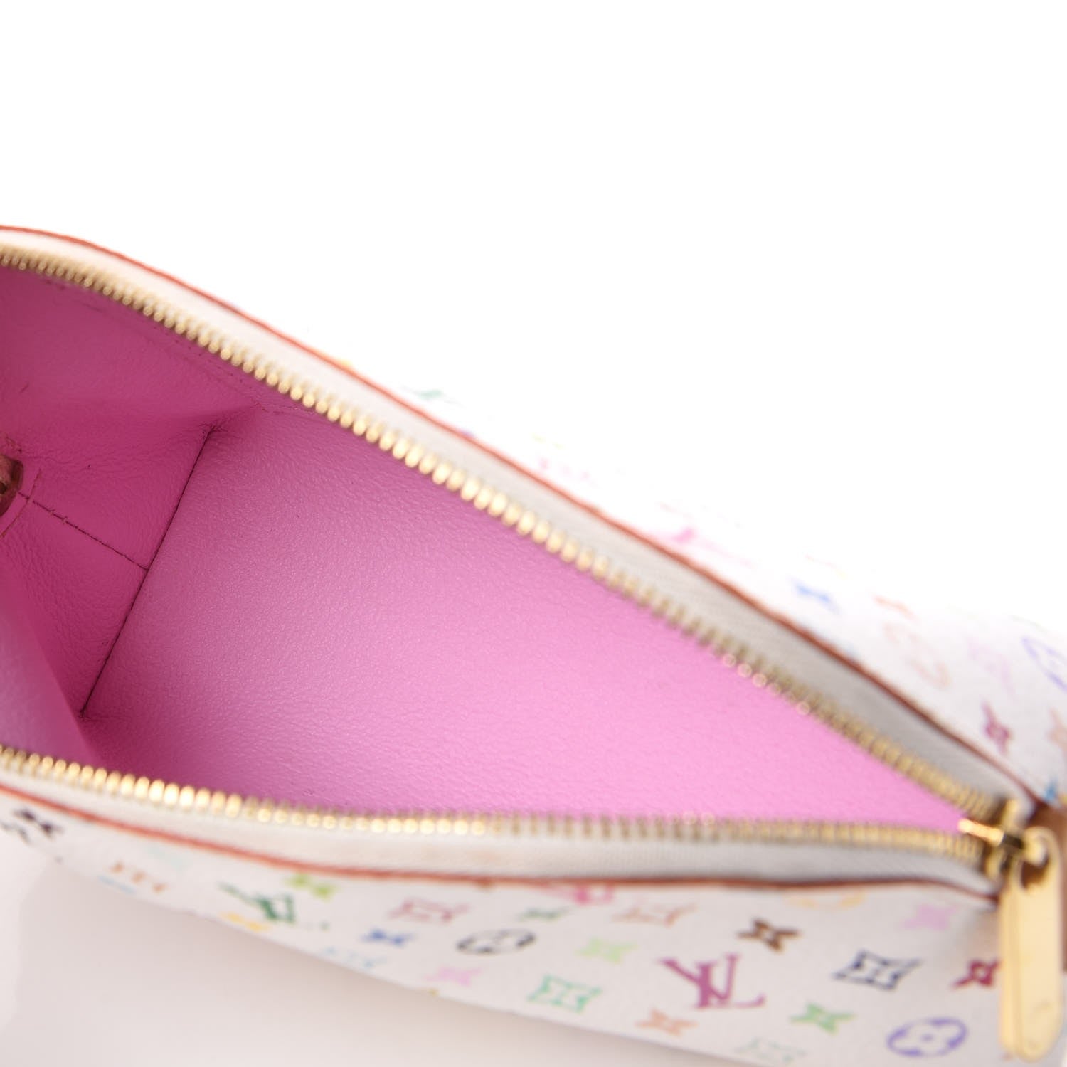 Louis Vuitton Monogram Multicolor Cosmetic Pouch White Litchi 5 of 11