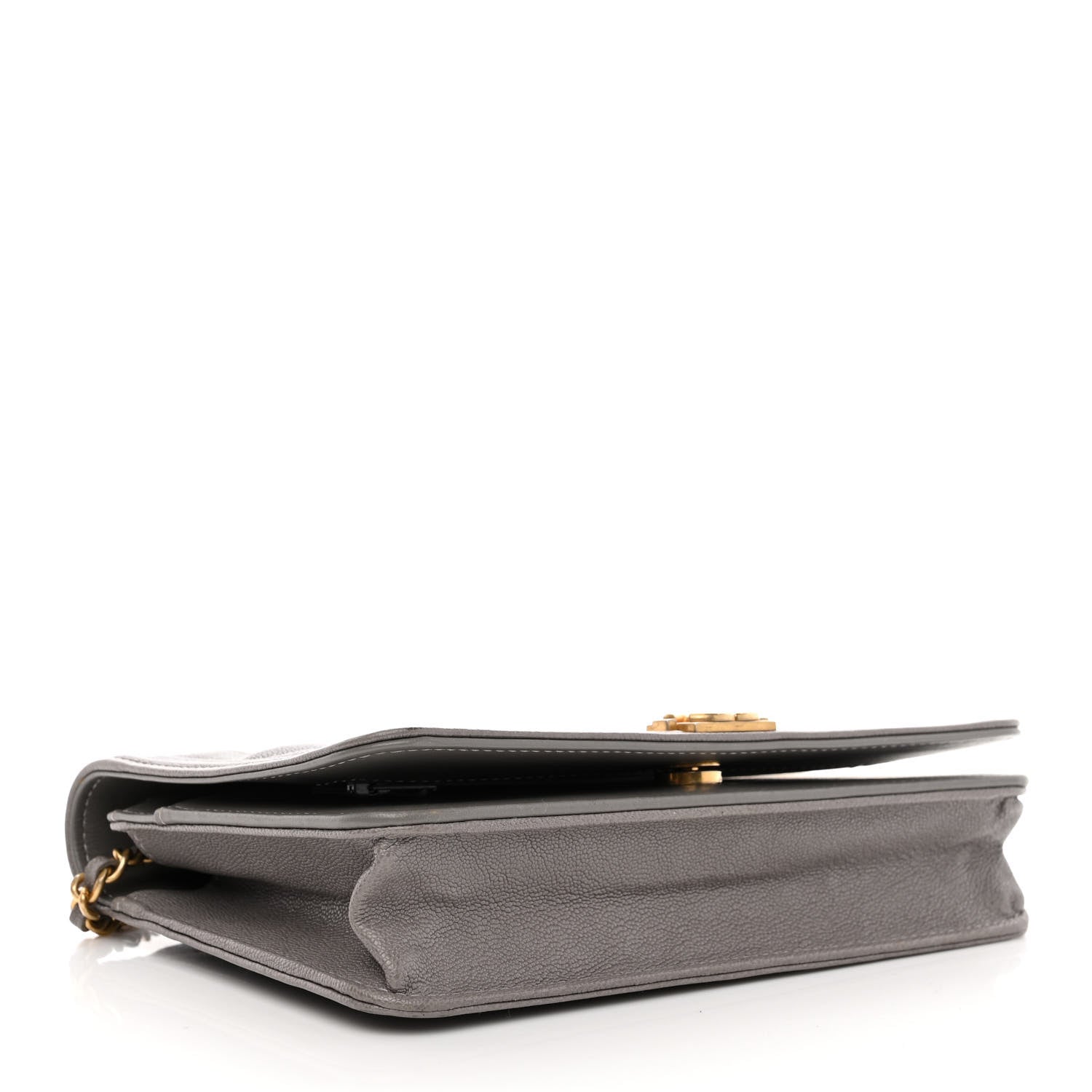 Chanel Caviar Quilted Boy Wallet On Chain WOC Grey 4 of 13