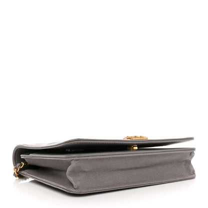 Chanel Caviar Quilted Boy Wallet On Chain WOC Grey 4 of 13