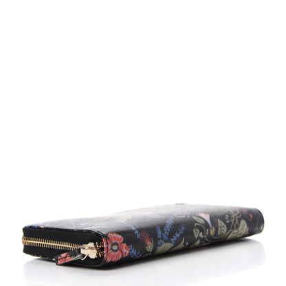 Gucci Shangai Calfskin Flora Knight Zip Around Wallet Black 4 of 8
