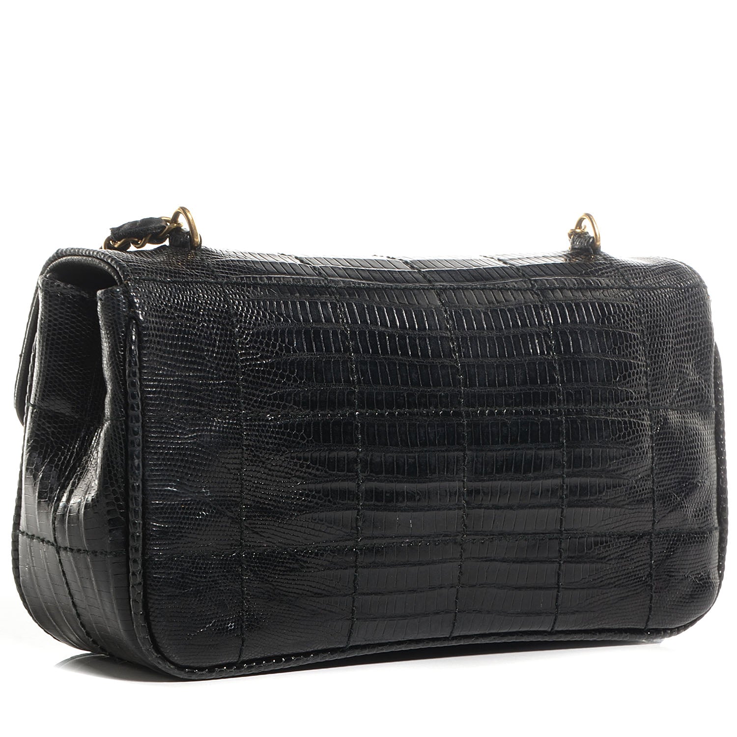 Chanel Lizard Square Quilted Extra Mini Flap Black 3 of 9