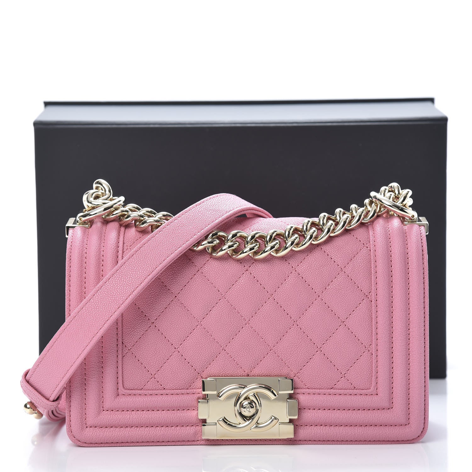Chanel Caviar Quilted Small Boy Flap Light Pink 10 of 10
