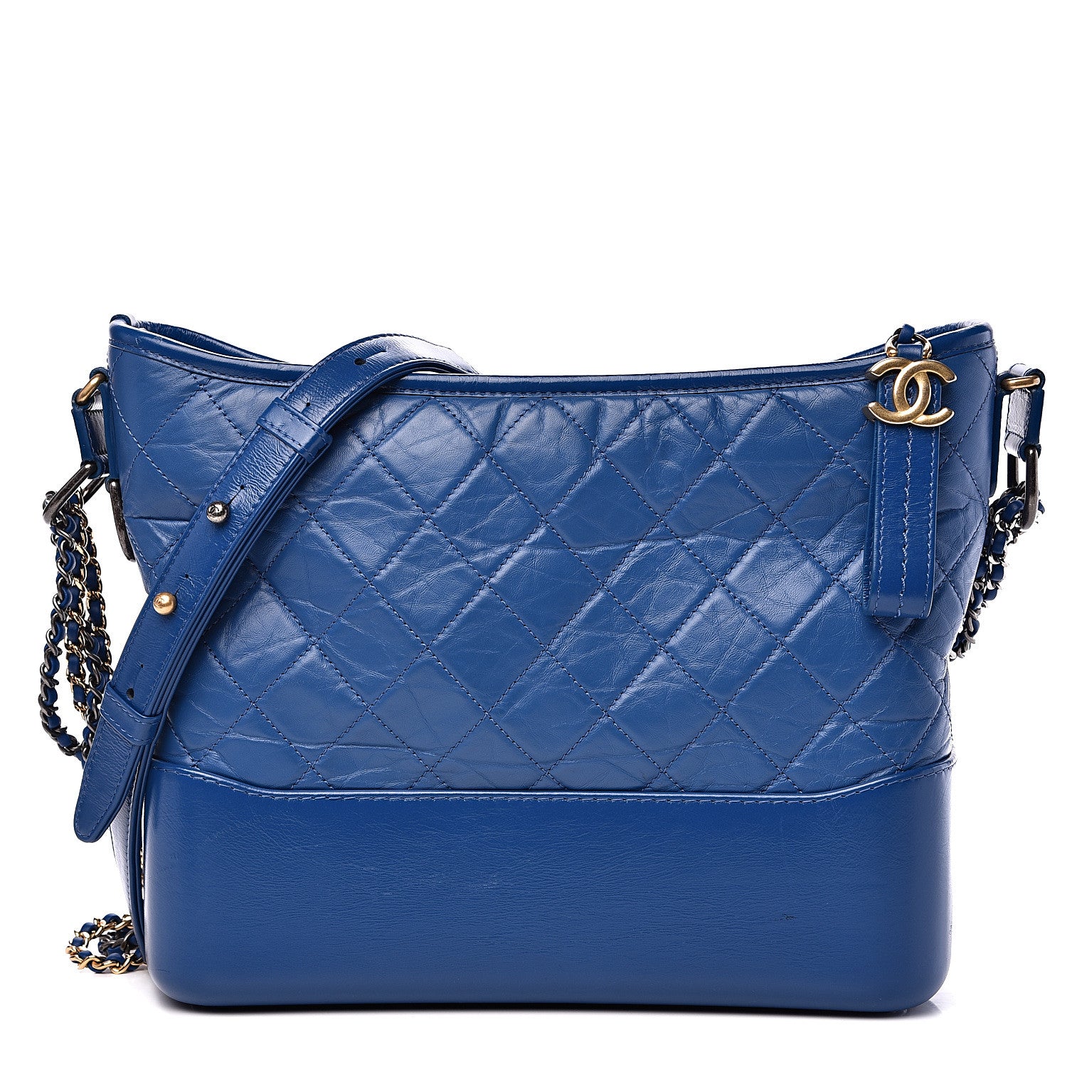 Chanel Aged Calfskin Quilted Medium Gabrielle Hobo Blue 1 of 12