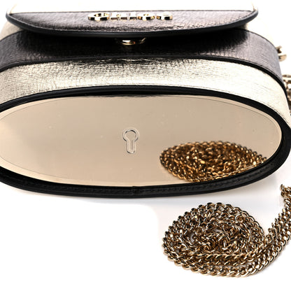 Chloe Metallic Crinkled Lambskin Shiny Calfskin Small Aby Lock Silver Gold 9 of 9