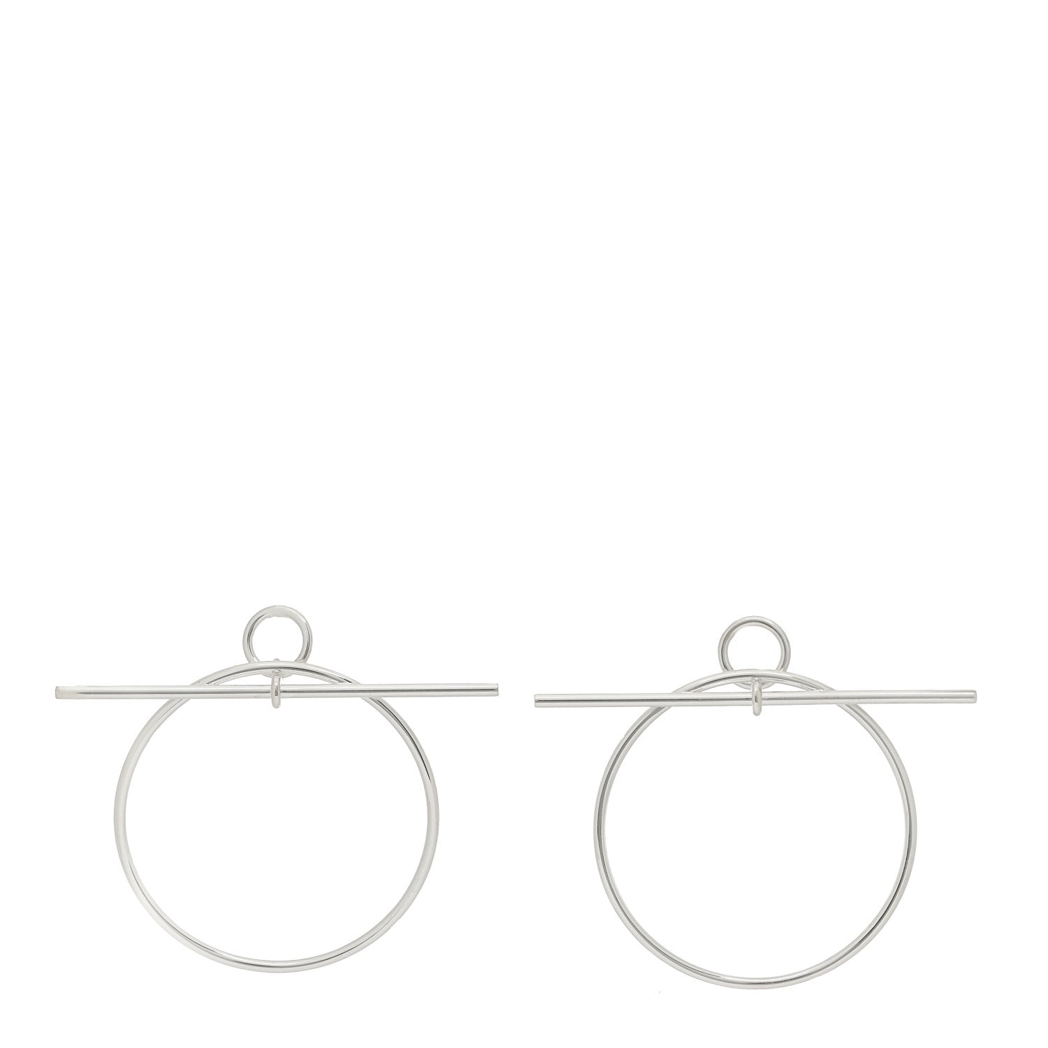 Hermes Sterling Silver MM Loop Earrings 1 of 4