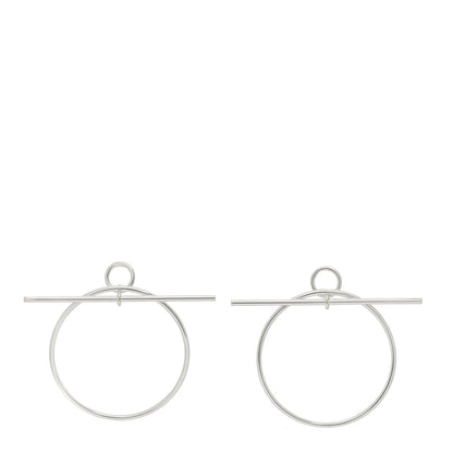 Hermes Sterling Silver MM Loop Earrings 1 of 4