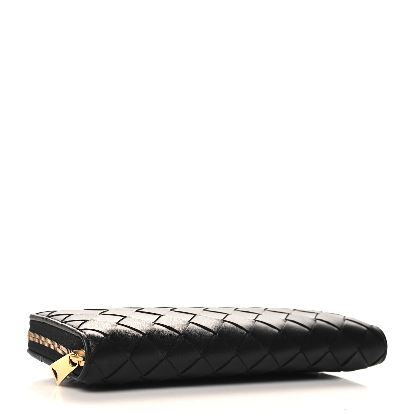Nappa Intrecciato Zip Around Wallet Black
