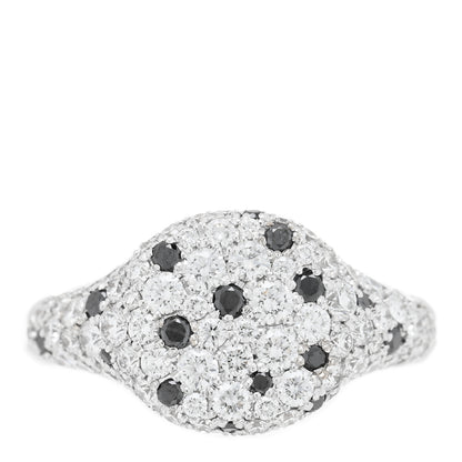 David Yurman 18K White Gold Diamond Black Diamond Petite Pave Chevron Pinky Ring 47 4.25 1 of 4