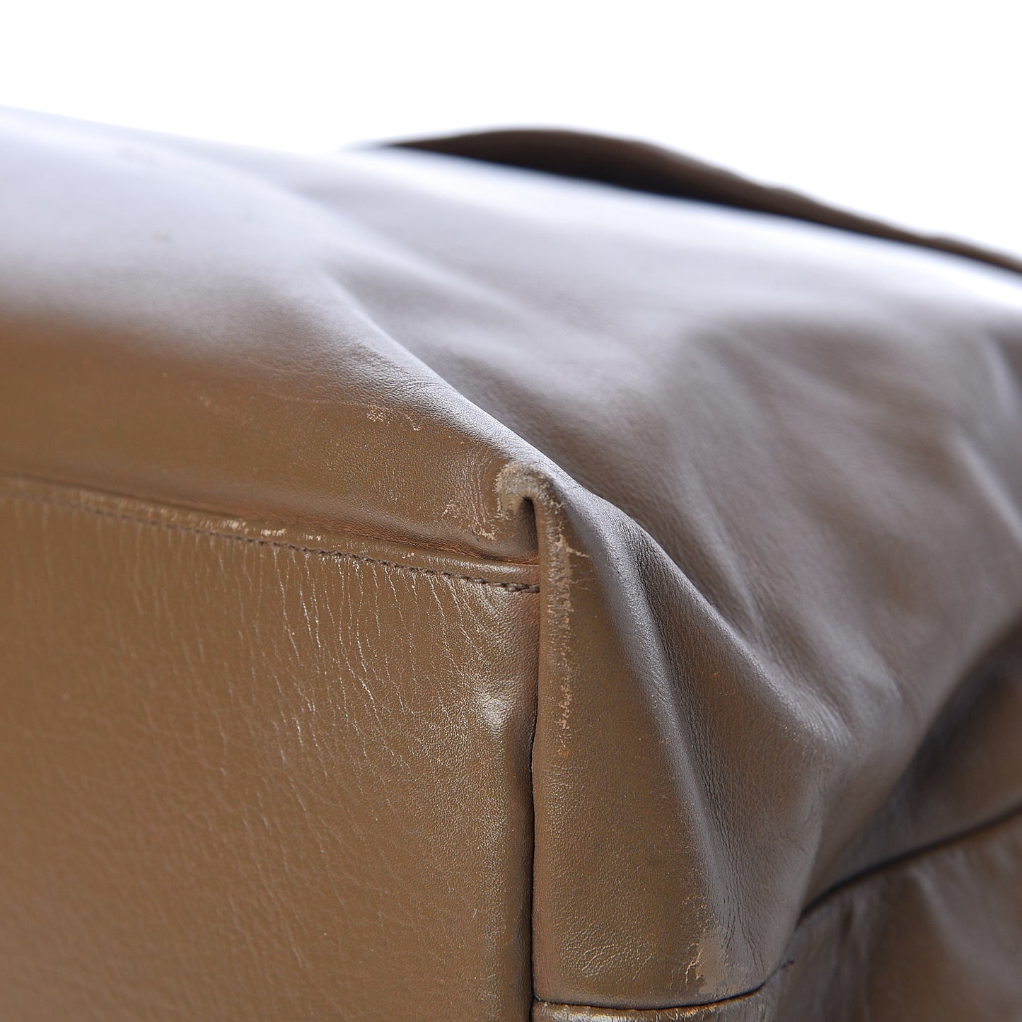 Lambskin Quilted Shopping Tote Brown