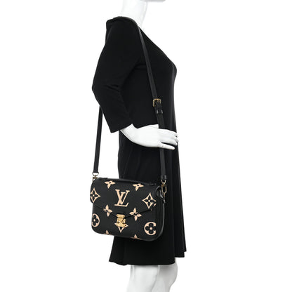 Louis Vuitton Empreinte Monogram Giant Pochette Metis Black Beige 2 of 17