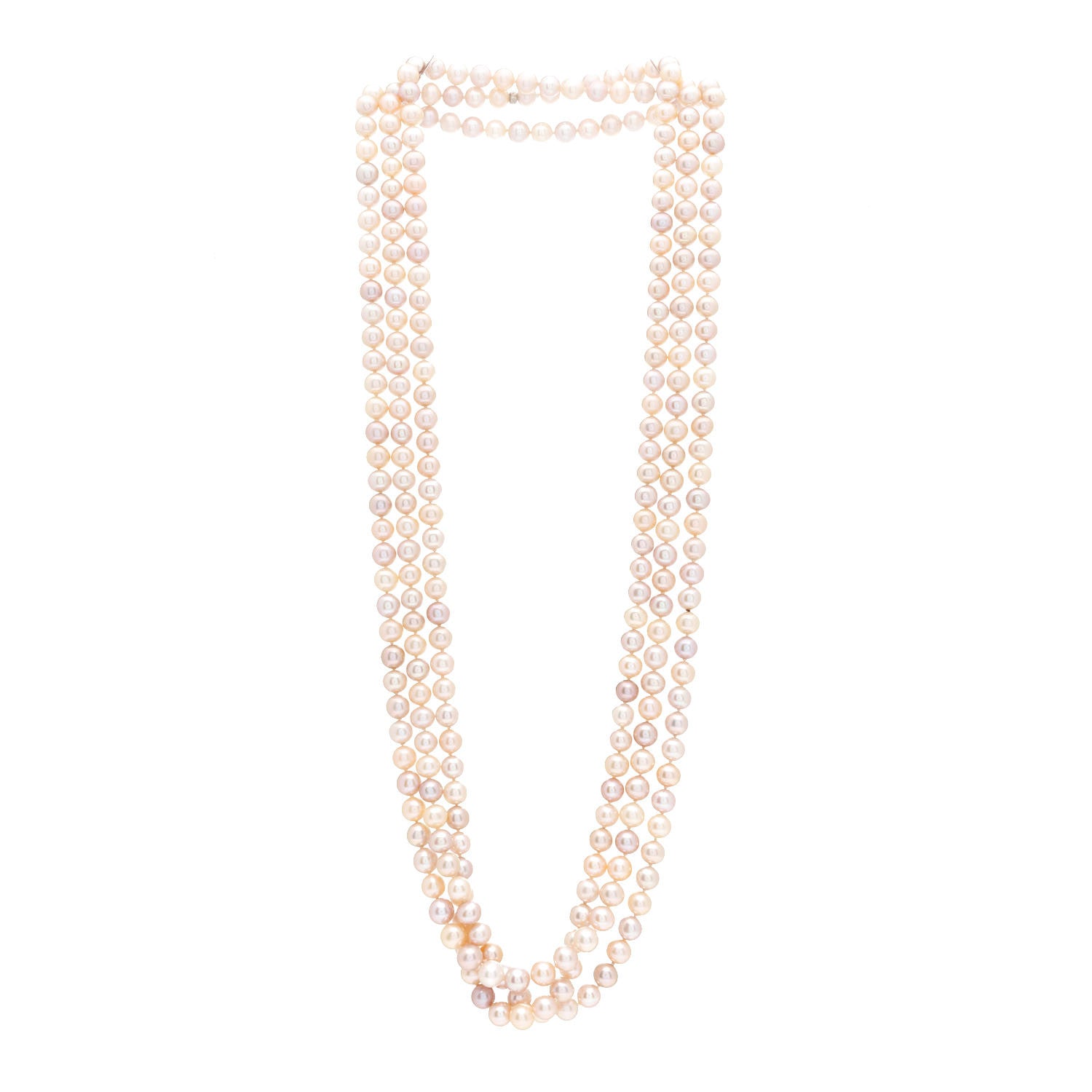 Tiffany Sterling Silver Freshwater Pearl 7-7.5mm Strand Necklace 80" 3 of 5