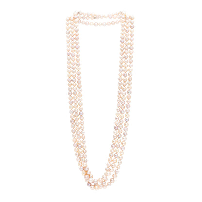 Tiffany Sterling Silver Freshwater Pearl 7-7.5mm Strand Necklace 80" 3 of 5