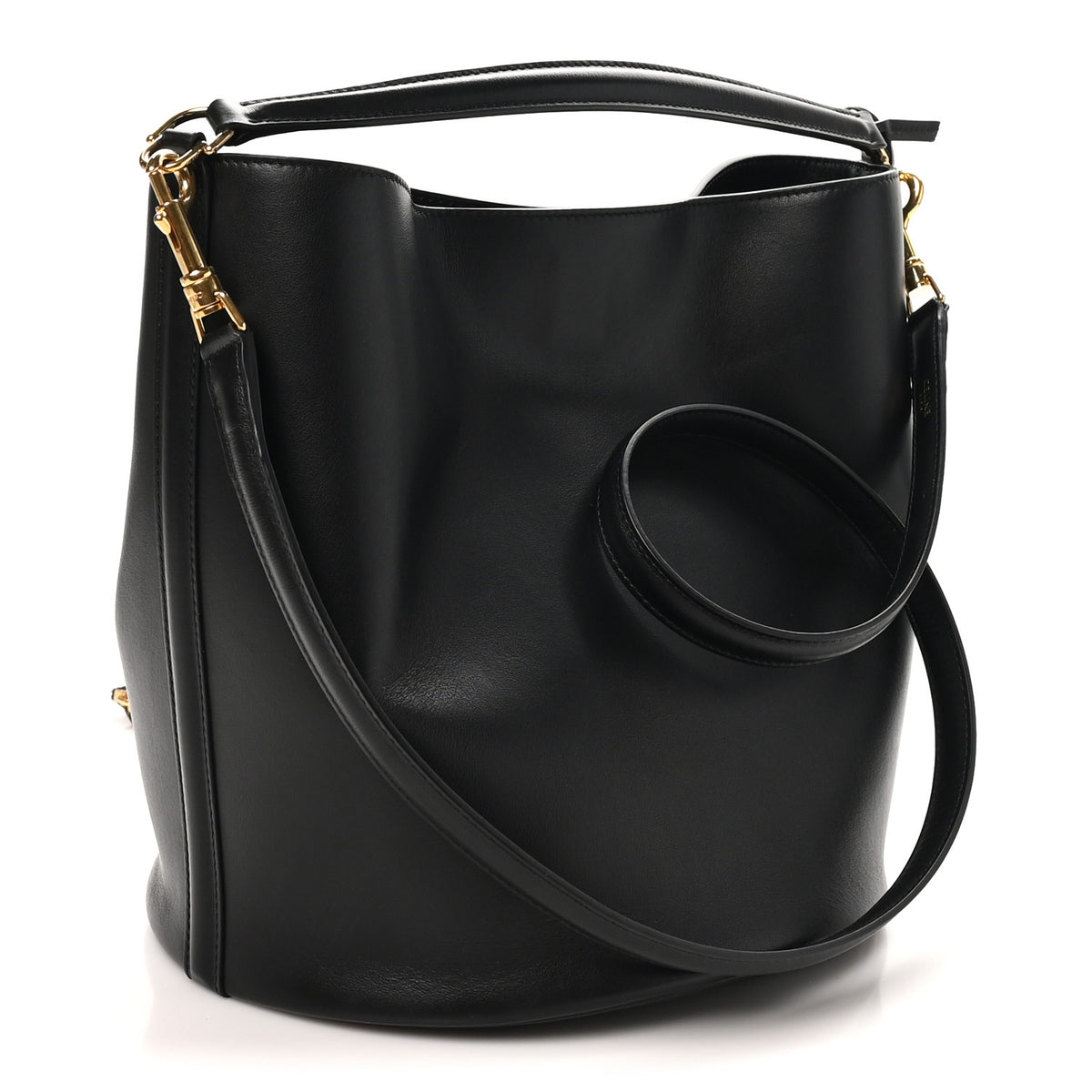 Smooth Calfskin Bucket 16 Bag Black