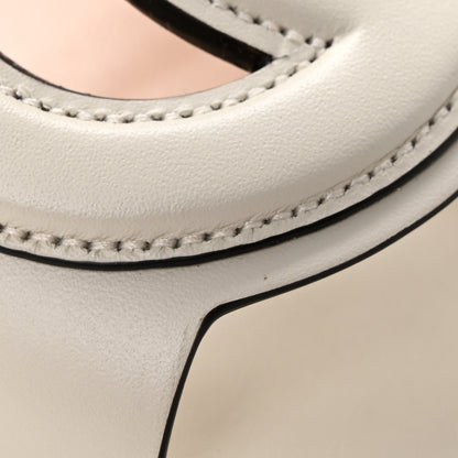 Gucci Sierra Calfskin Interlocking G Cut Out Slide Sandals 39.5 Mystic White 9 of 10