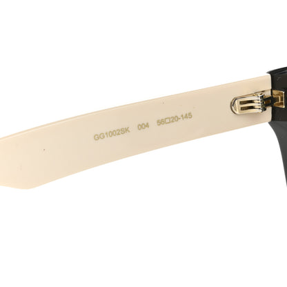 Gucci Acetate Square Frame Sunglasses GG1000SK Black White 6 of 8