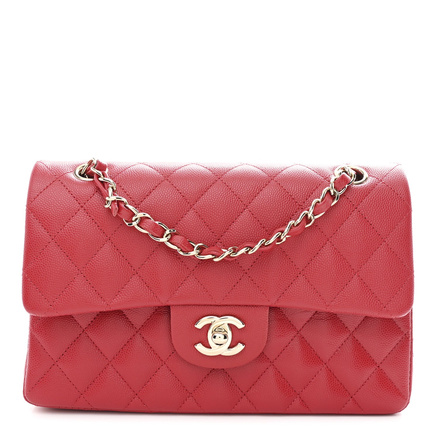 Chanel Caviar Quilted Small Double Flap Red 1 of 11