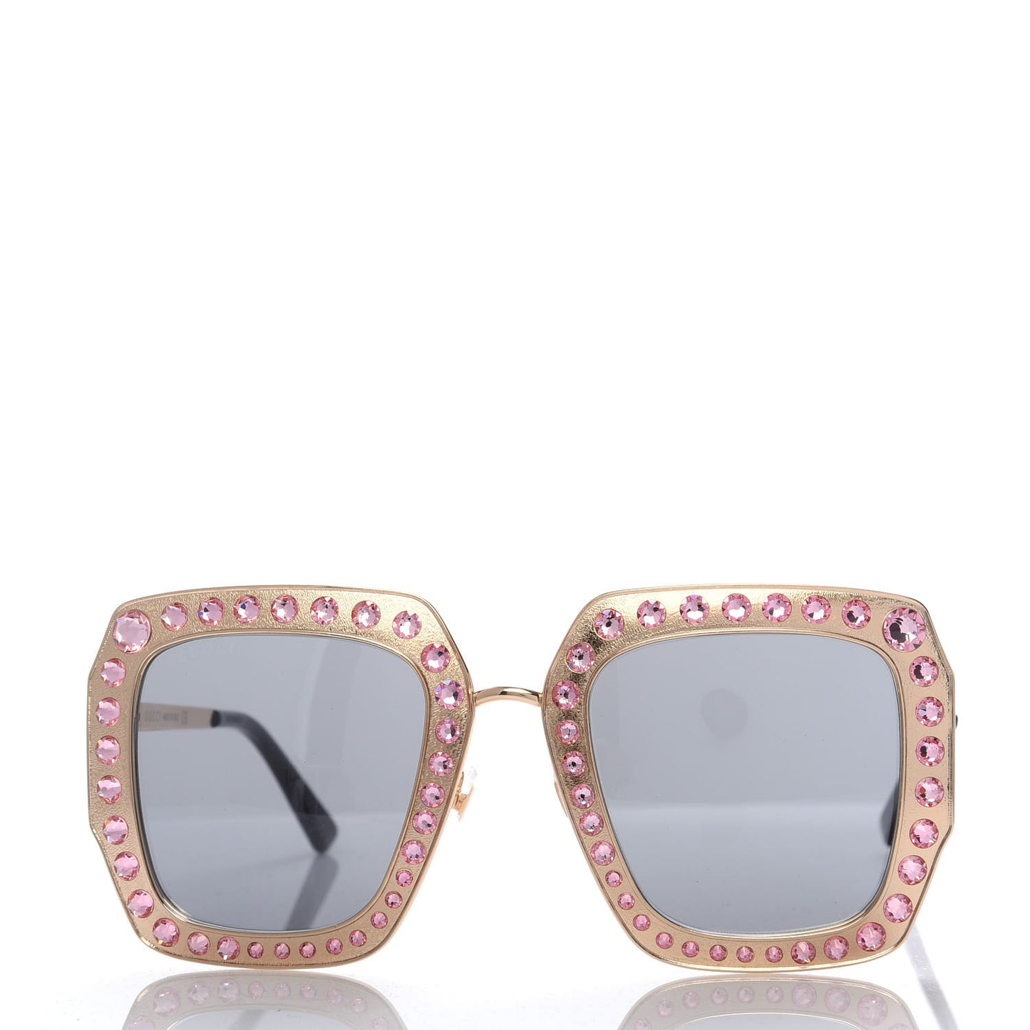 Metal Acetate Crystal Oversize GG0115S Sunglasses Rose Gold
