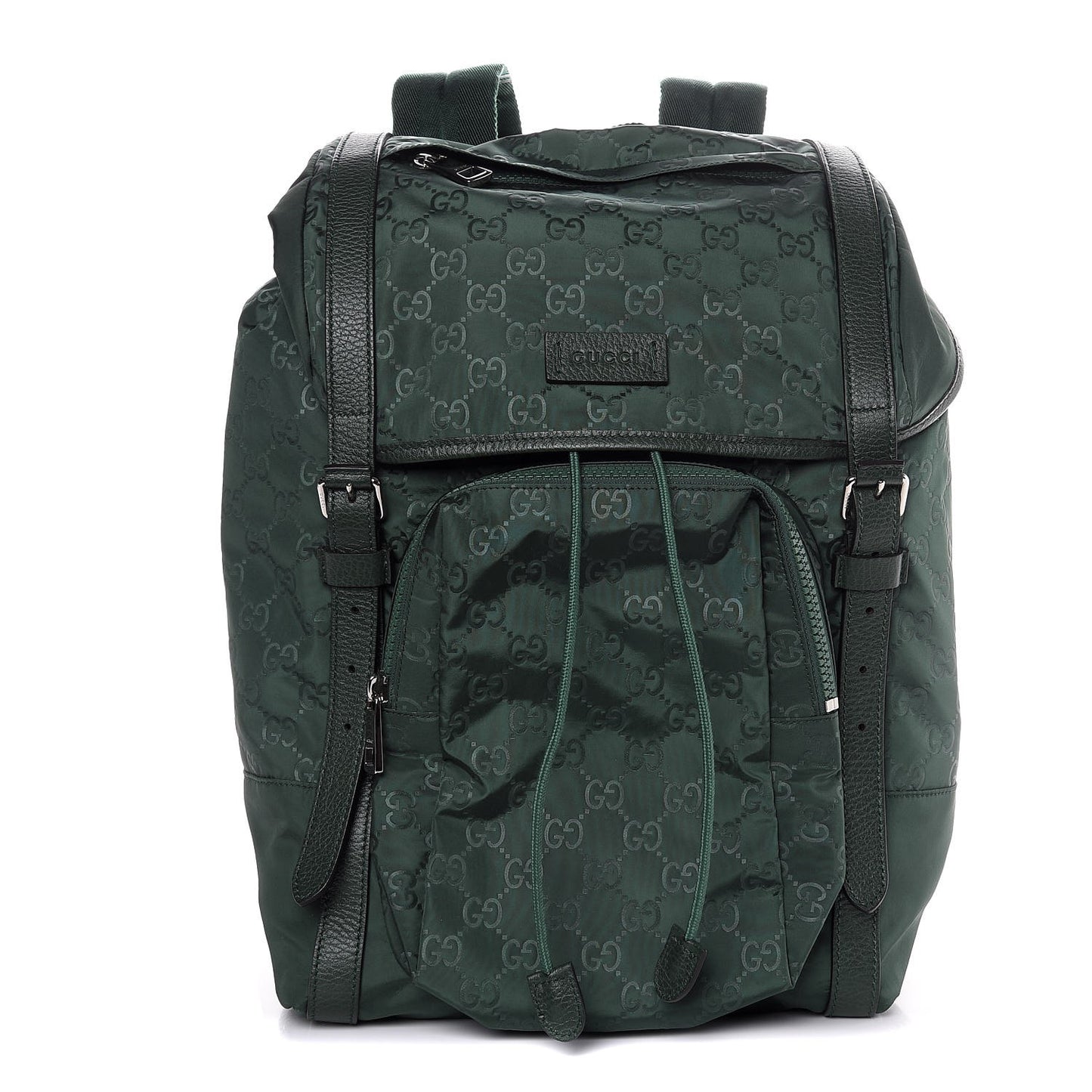 Nylon Monogram Medium Light Double Buckle Backpack Green
