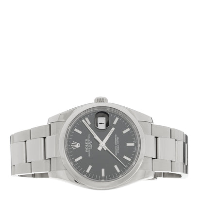 Rolex Stainless Steel 34mm Oyster Perpertual Date Watch Black 115200 2 of 5