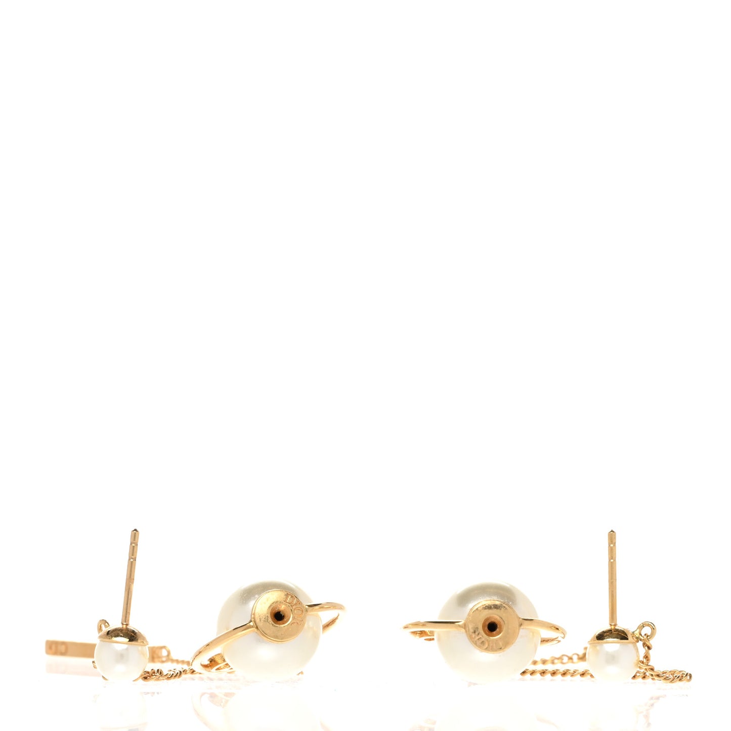 Pearl Tribales Dangle Chain Earrings Gold