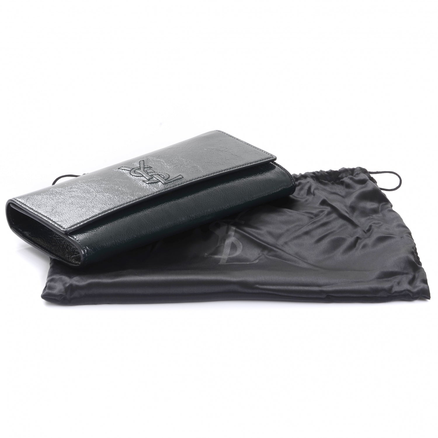 Saint Laurent Patent Belle de Jour Clutch Thyme 6 of 8