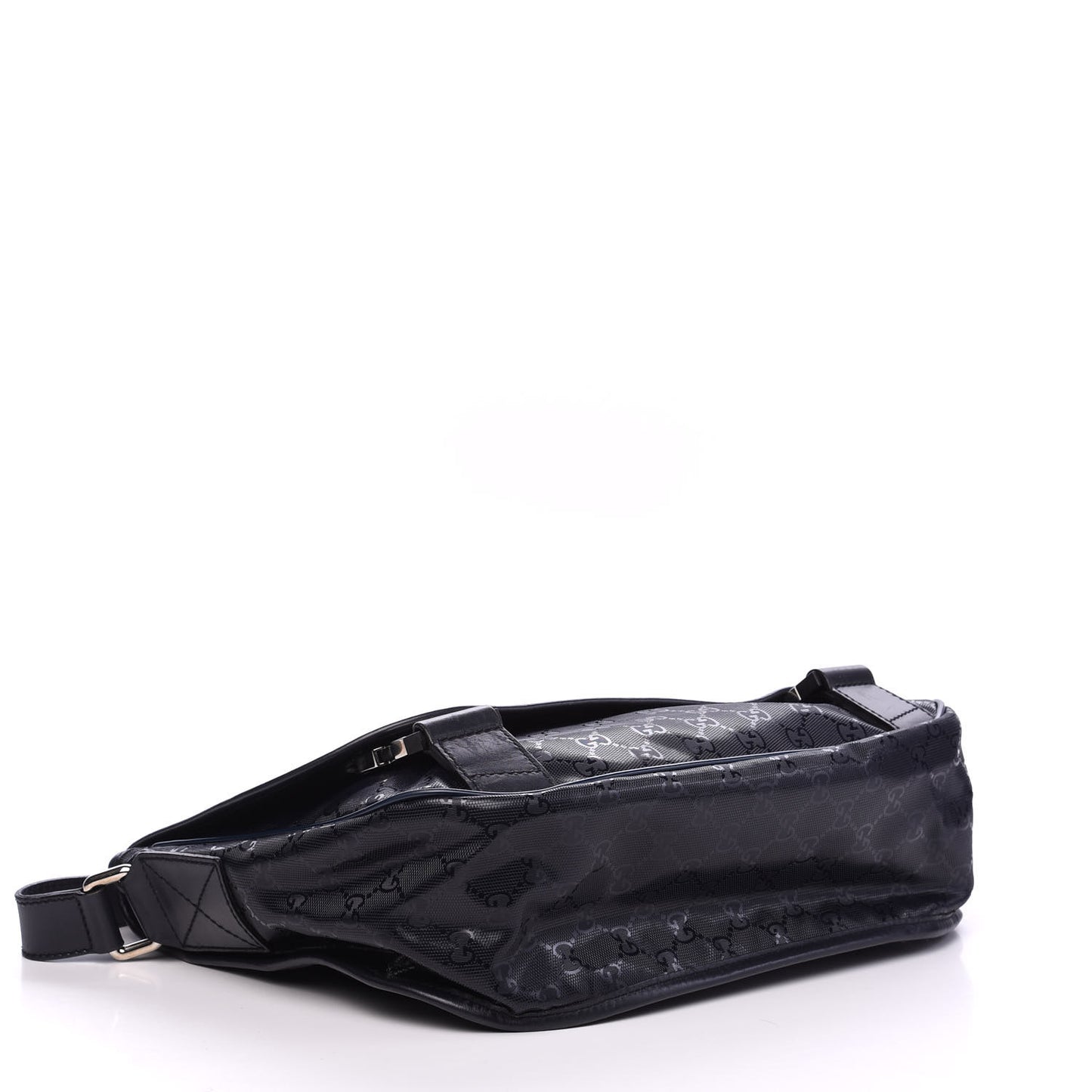 Imprime Monogram Medium Double Buckle Flap Messenger Bag Navy