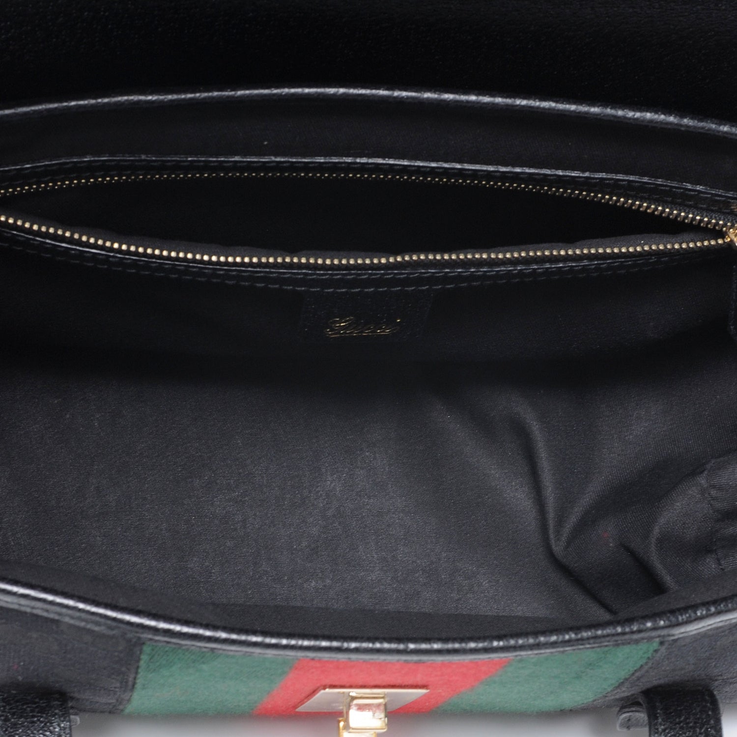 Gucci Calfskin Web Bamboo Bullet Satchel 5 of 7